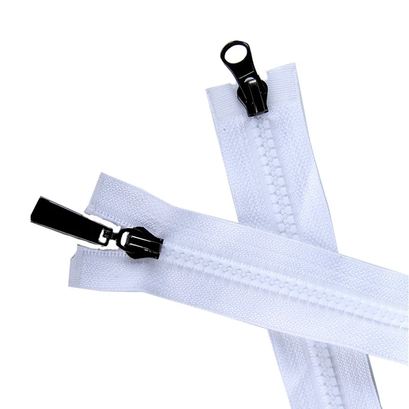 No 5 Black double zipper sliders open end two way Down Jacket Overcoat  zipper plastic zipper