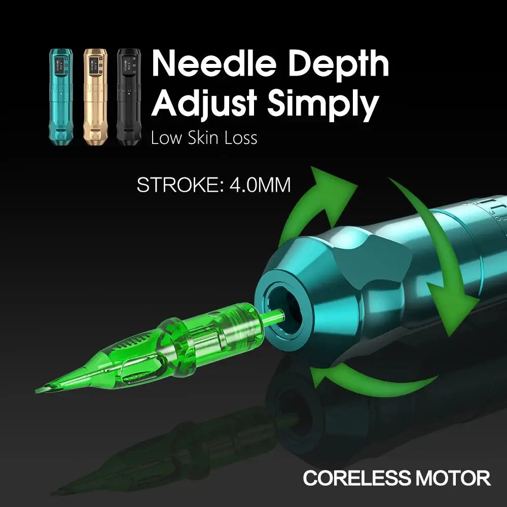 Manufacturer Professional Powerful Coreless Motor Wireless Tattoo Machine With 1800mAh Battery for Body Art