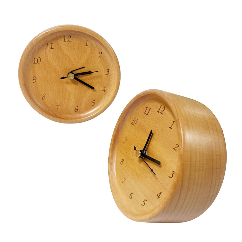handicraft home decor wood desktop alarm clock table alarm wooden clock for kids wooden clock for home