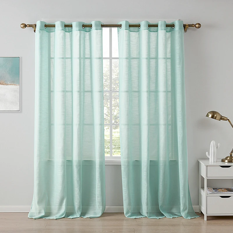 i@home linen window curtain bedroom for the living room European style yarn fabric window curtain