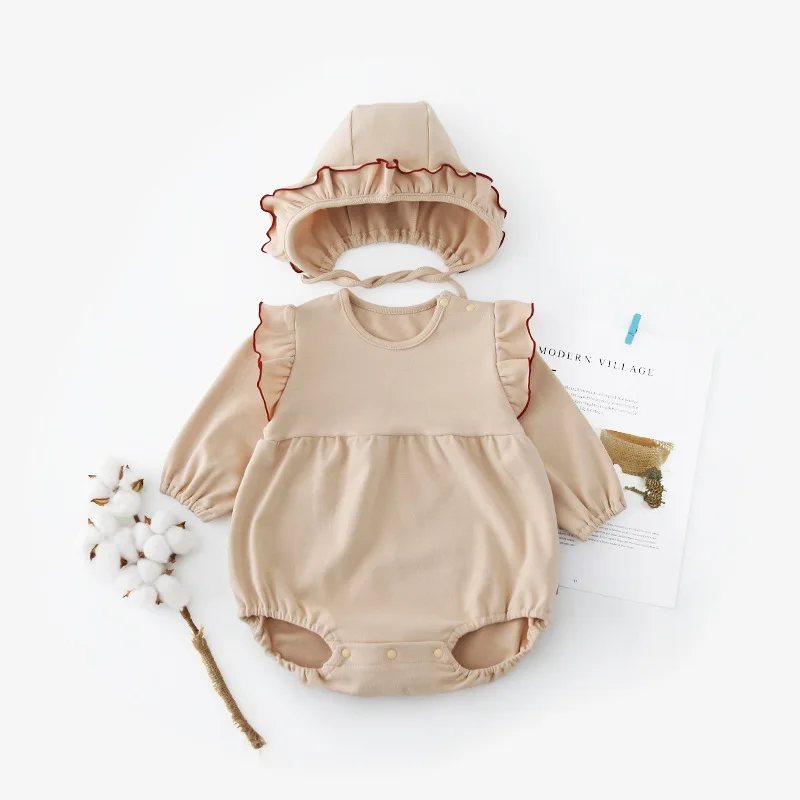 
2020 hot Sample free wholesale boutique organic cotton newborn Rompers baby clothes 