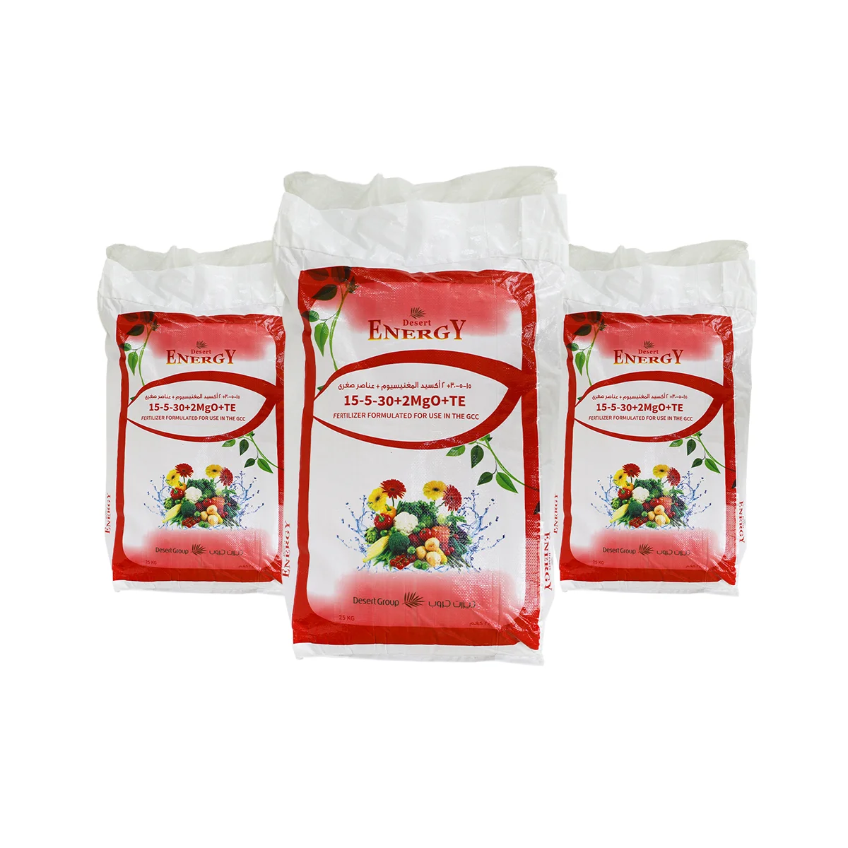 Энергия пустыни 15-5-30 + 2MgO + TE мощная смесь порошковых удобрений для сбалансированного питания растений 25 кг
