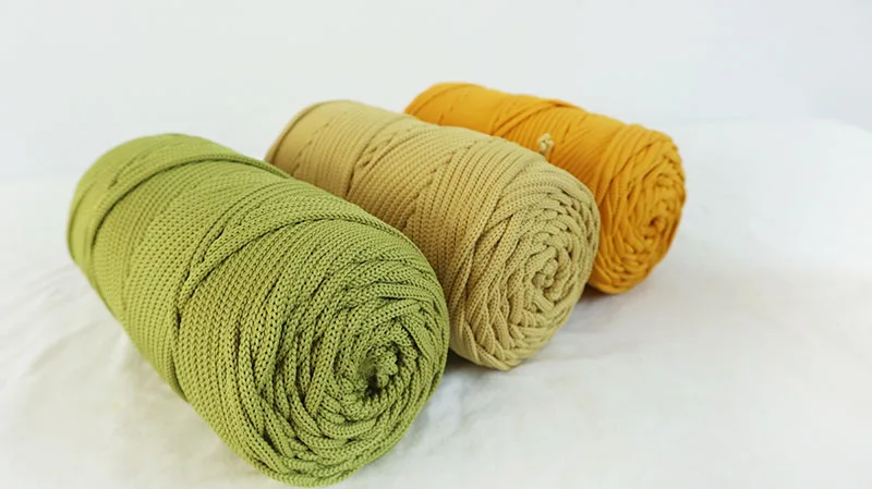 100% polyester braided cord 4MM polyester yarn for crochet