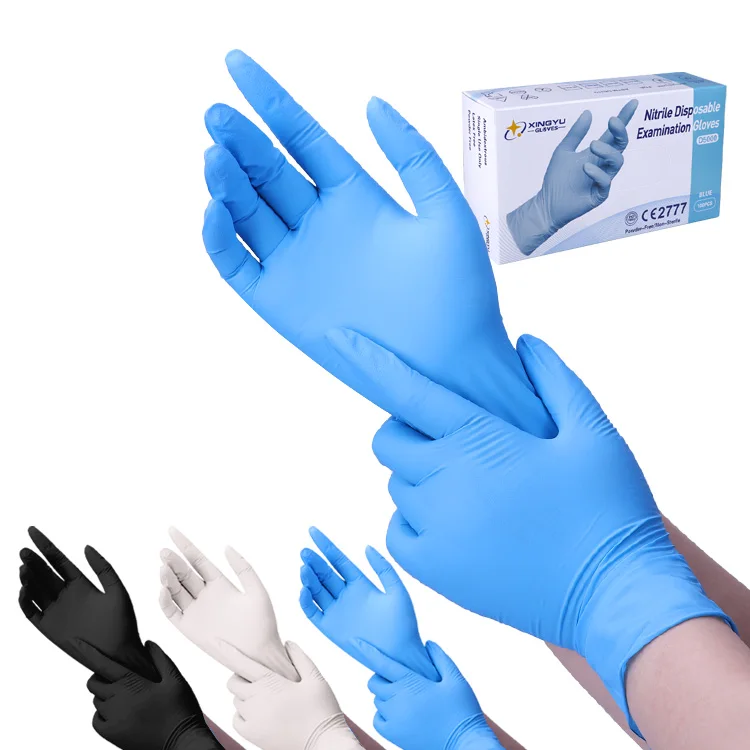 Cleaning Washing Oil Resistant Waterproof Gloves Nitrile Powder Free Powder Free Disposable  Blue  Glove Nitrile