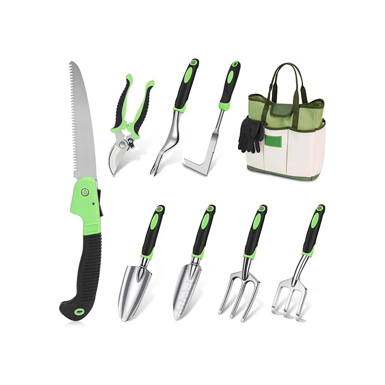 10 PCS Aluminium Alloy Garden Tool Set with Ergonomic Handle Durable Storage Tote Bag garden hand tool set garden hand tool se