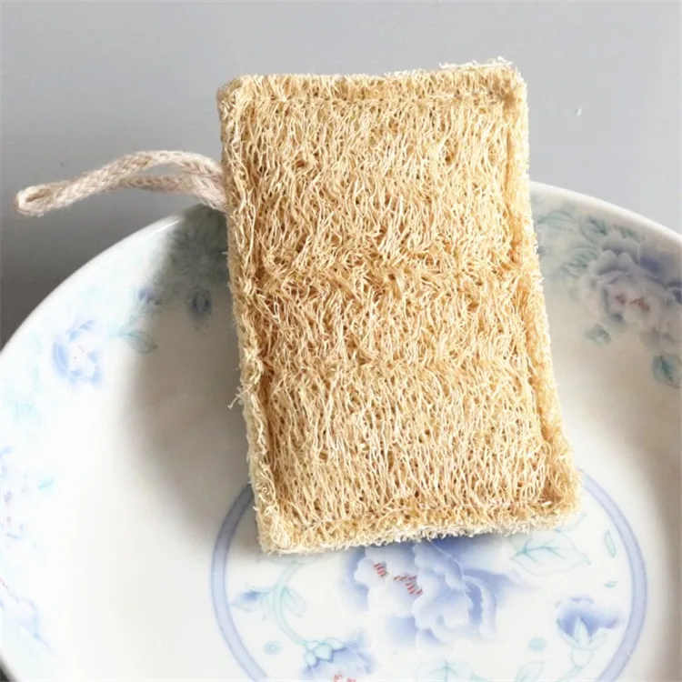 Rectangular Shape Dishwashing Scrub Kitchen Loofah Sponge Scourer without Bleaching