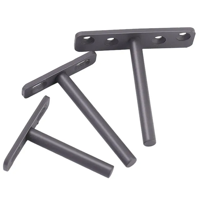 T-Shaped Wooden Brackets Wooden Plate Connector Metal Shelf Wall Floating Shelves