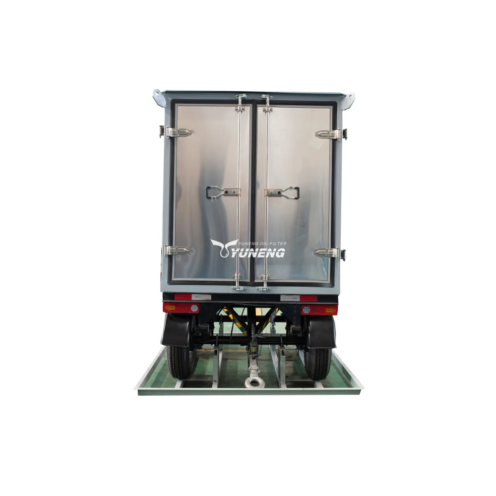 High Vacuum Transformer Oil Purification Treatment Machine mounted on mobile trailer with weather-proof canopy