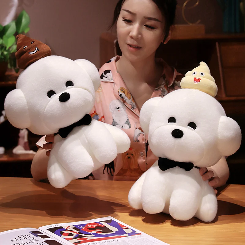 In stock factory wholesale high quality plush toys Poo dog stuffed dog doll for kids holiday gifts