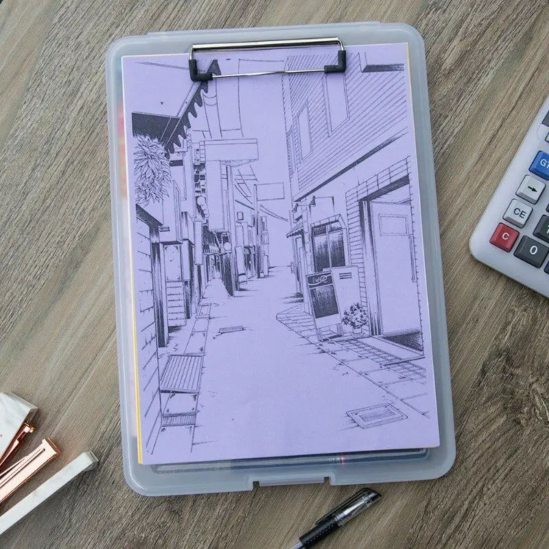 Plastic Tablet white transparent durable clipboard secured with clip