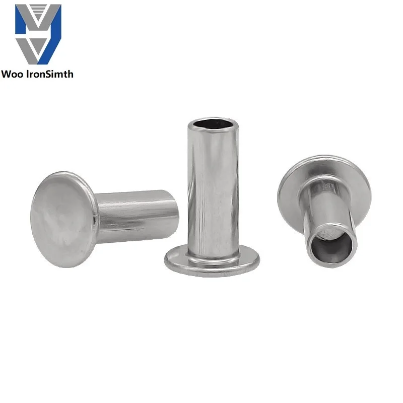 Wholesale china manufacture stainless steel Flat head semi tubular rivets  assorted custom  Flat head semi tubular rivets (1600219896788)