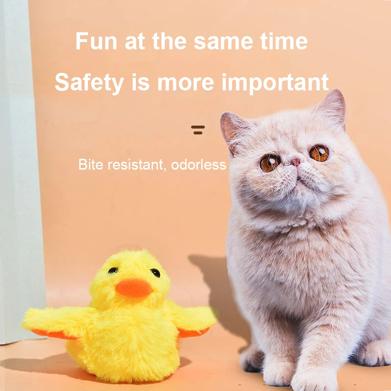 Cat Toys Flapping Duck Electric Bird Toys Washable Cat Plush Toy With Catnip Vibration Sensor