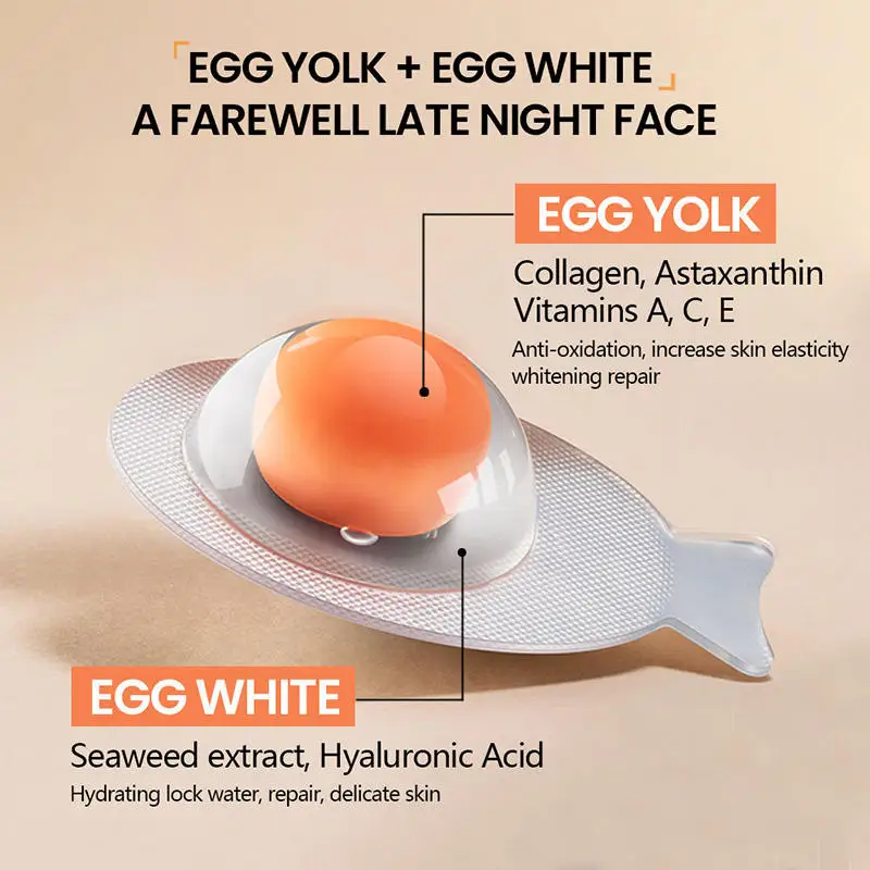 Factory Price Egg Repairing Spa Facial Mask Vitamin C E Skin Care Anti Aging Brightening Collagen Face Mask