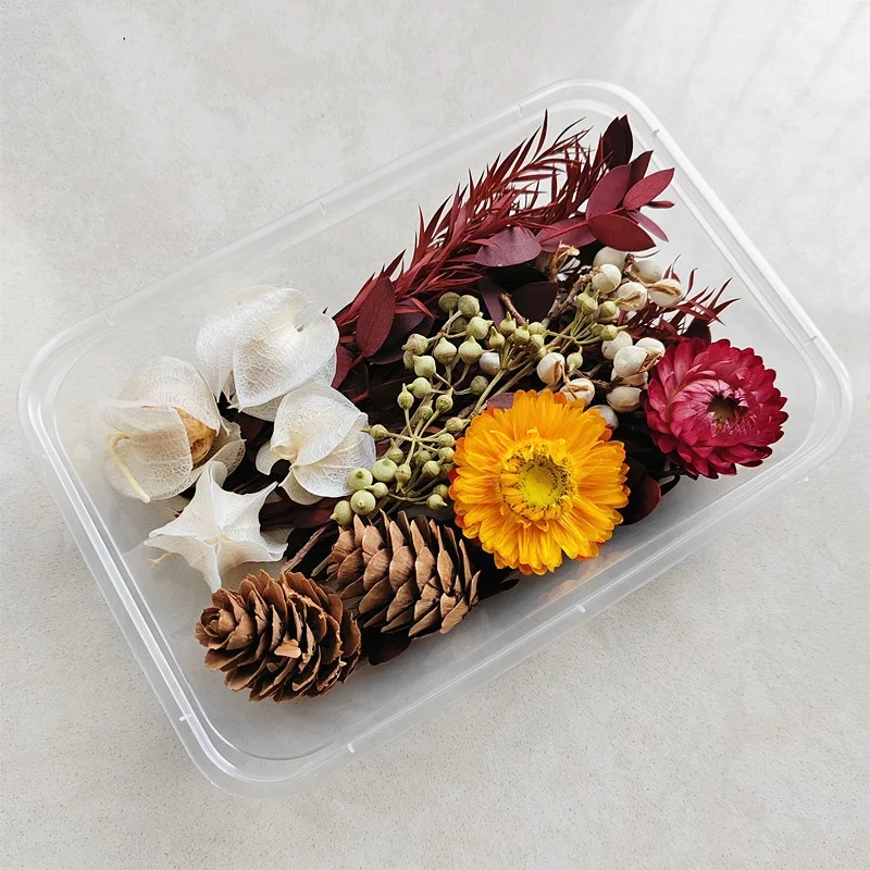Christmas Decoration Flowers Aromatherapy Candle DIY Materials natural plants Dried Flowers Herb Kits for Photo Frame decoration