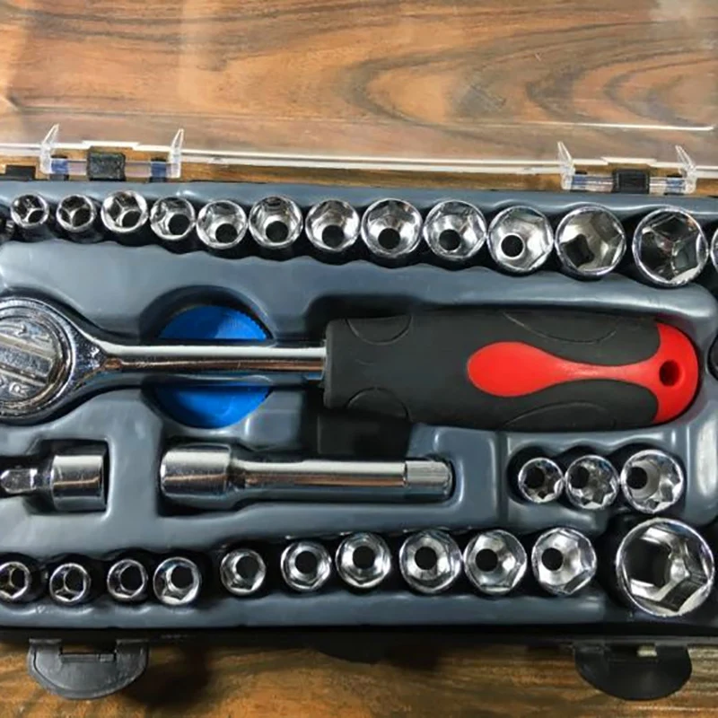 40PCS Full Combination Vehicle Hand Tool Set Car Repair Socket Wrench Set with Ratchet Handle