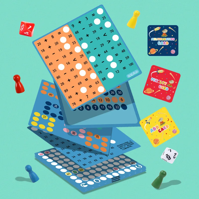 Kids Multi-function 99 Multiplication Table Addition Board Early Education Digital Matching Box Math Montessori Teaching Aids