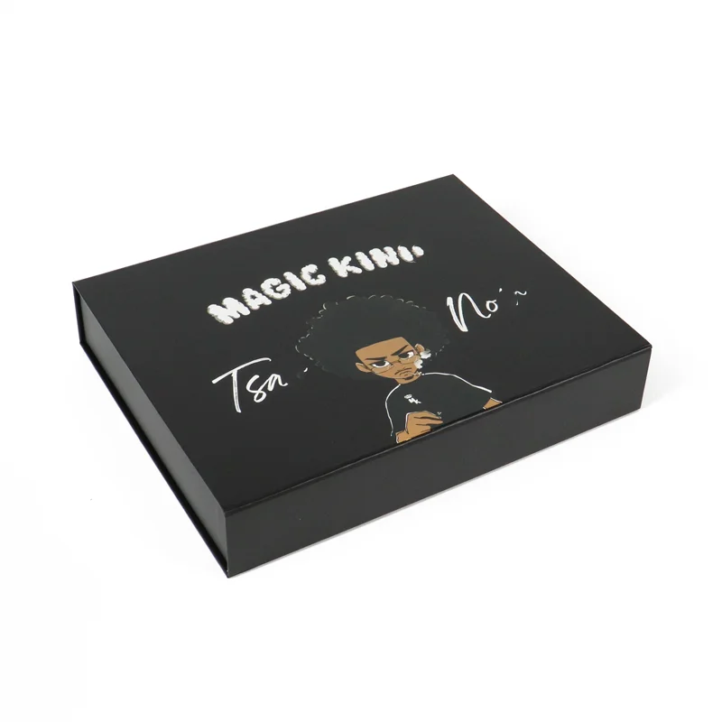 custom biodegradable embossed book style rigid cardboard luxury magnetic closure cosmetic packaging paper box with eva insert