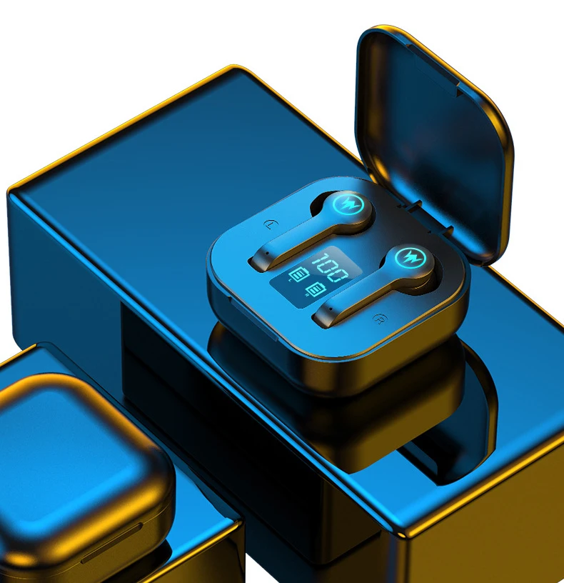 Оптовая продажа дешевые TWS bluetooth наушники наушники-вкладыши спортивные со светодиодным