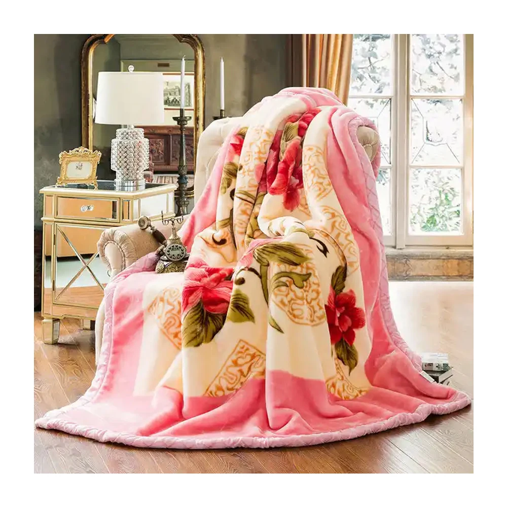 price 2ply korean raschel mink blanket embossed raschel cheap 100% polyester big korean blanket 8kg korean king size for winter