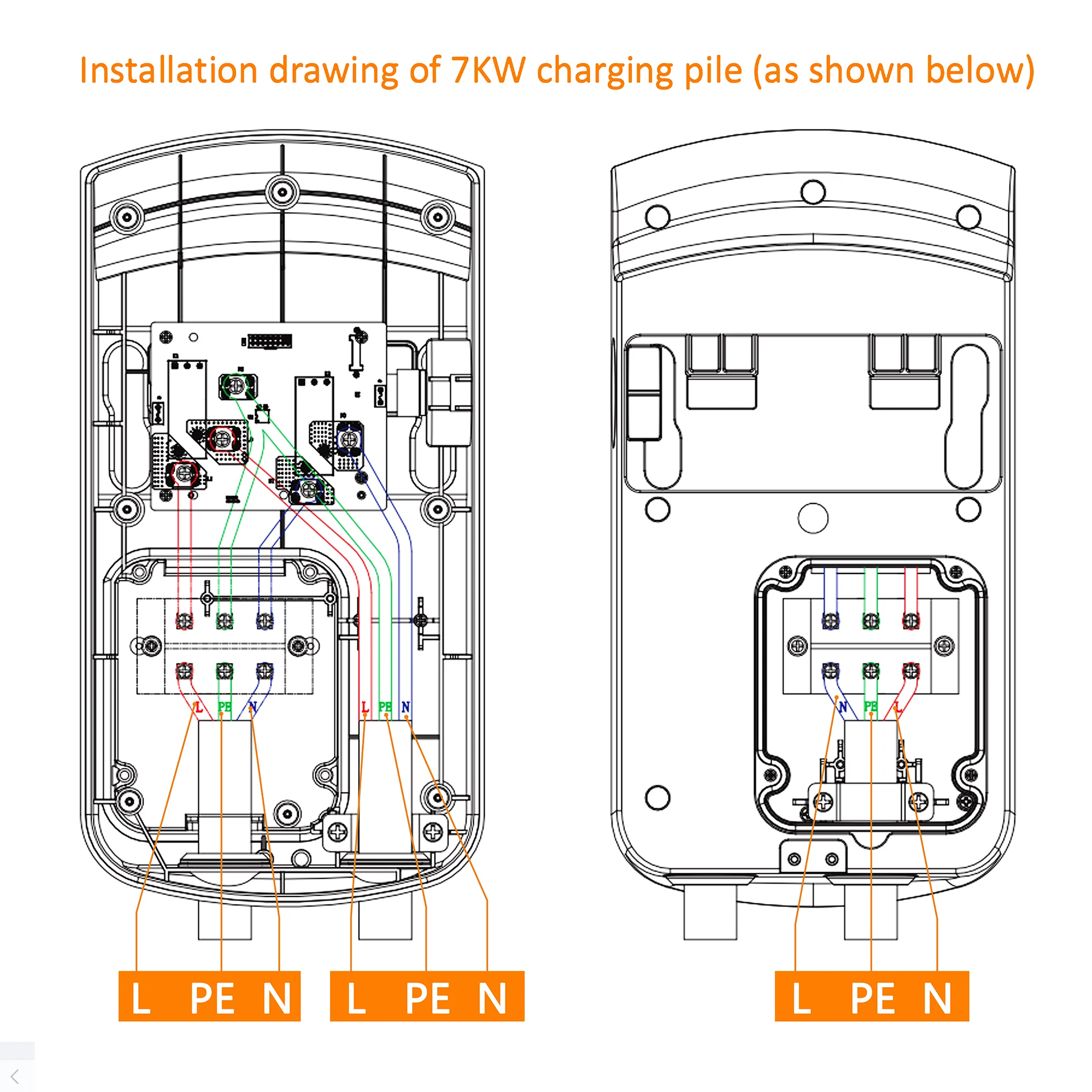 Feyree wallbox 32A 7KW IEC 62196 type 2 EV charging stations level 2 ev charger