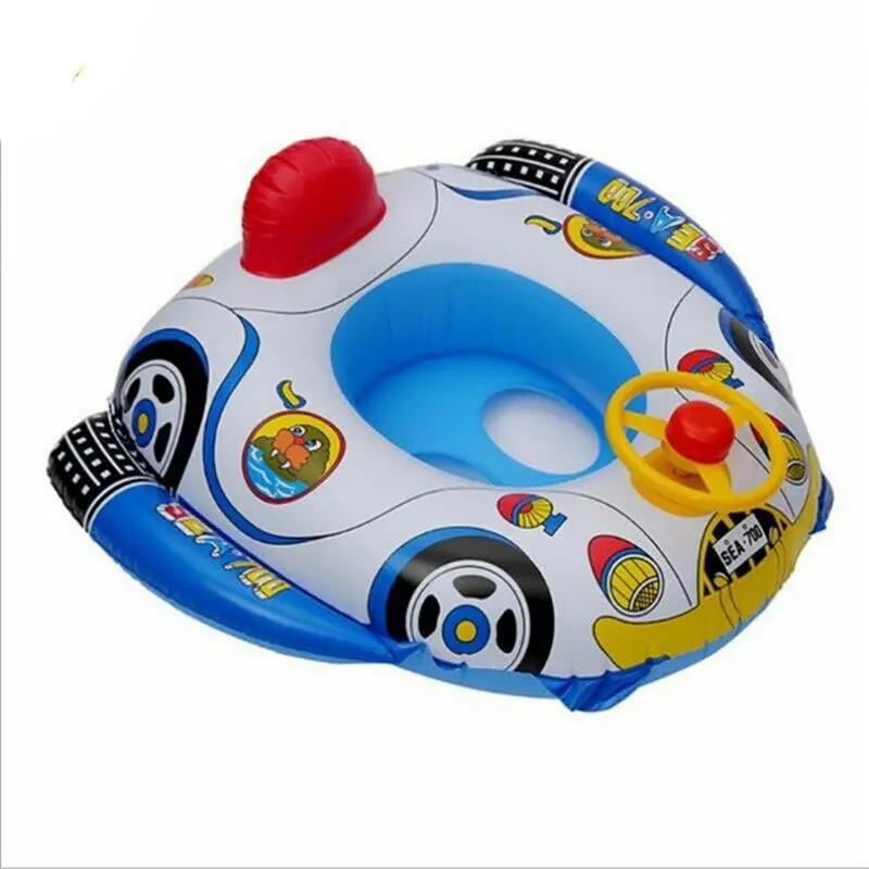Hot sell Steering wheel baby swim float with safety seat Pool Float Ring car inflatable baby float