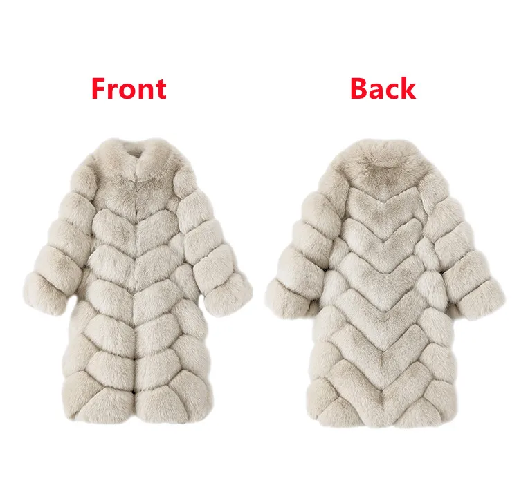 High-end Fur Coat Classic Styles Long Fox Fur Coat Jacket Custom Size Real Fox Fur Coat Long