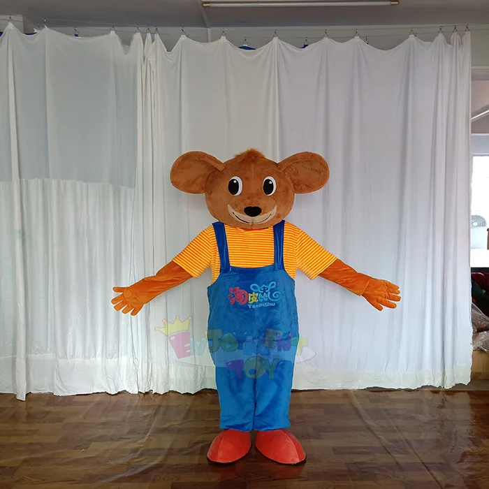 Factory plush furry walking Adult happy  mouse mascot costume customized mice costume for holiday