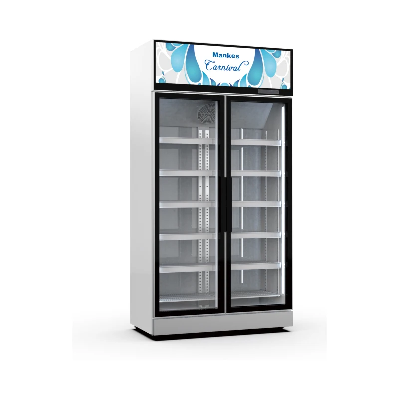 Supermarket commercial double temperature refrigerator Beverage cooler Glass door Pepsi refrigerator display freezer