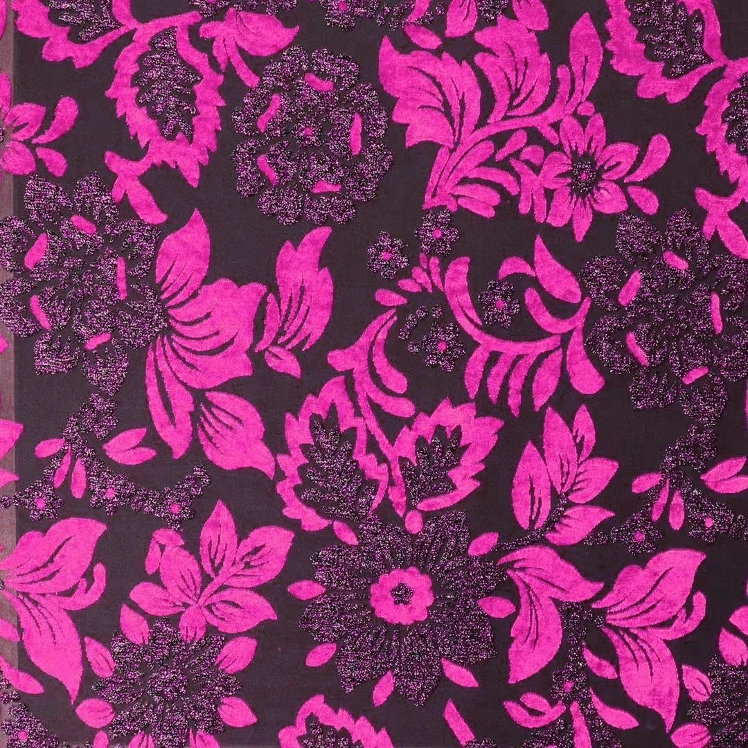 Micro Velvet 9000 For Middle East Glitter Sequin Devore Shiny Tulle