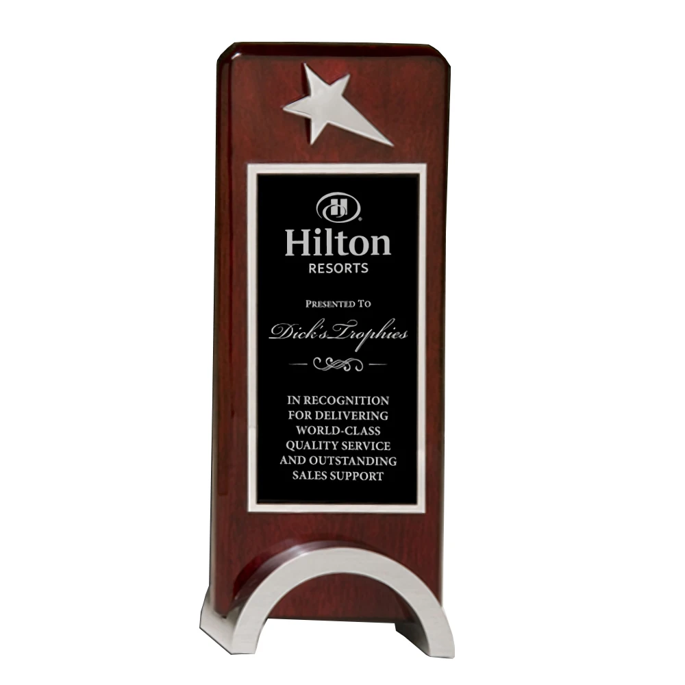 Piano Finishing Rosewood Award with Chrome Plated Star