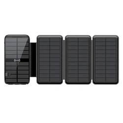 20000 mah Portable Wireless Charger Solar Power Bank Cell Phone Mobile Supply Foldable Solar Panel Powerbank with Flashlight