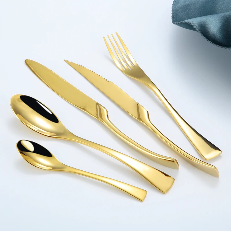 
KAYA Luxury Hotel Stainless Steel Gold Wedding Cutlery Set 