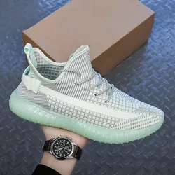 2022 Stylish Breathable Casual Shoes Unisex Mesh Fly Knit Fashion Runner Sneakers Running Sports Shoes Chaussure Homme Men Women