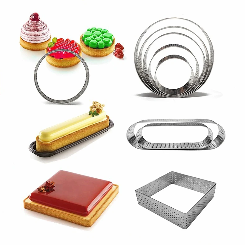 stainless steel perforated oval ring cake mousse ring