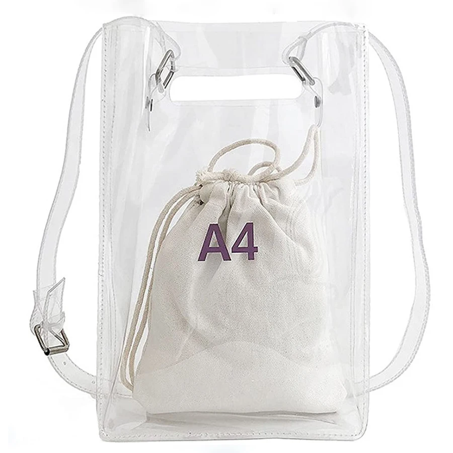 Wide shoulder strap transparent small square bag 2022 new fashion jelly bag girl PVC shoulder messenger bag