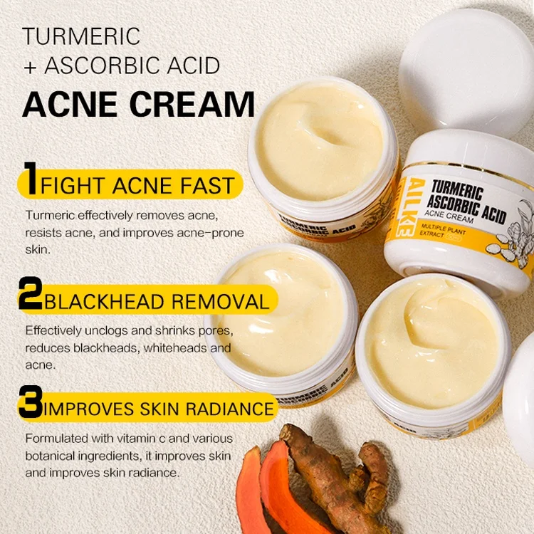 AILKE Dark Spot Acne Marks Removal Smoothing Face Pimples Vitamin C Lightening Facial Acne Cream For Black Skin