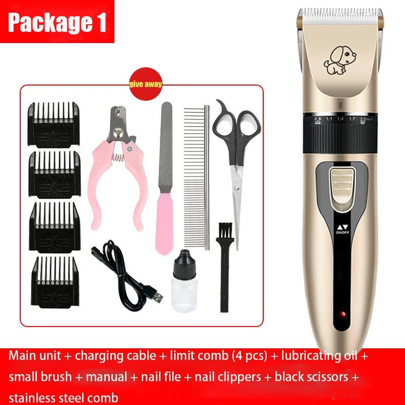 
2021 new Dog Clippers Cordless Pet Clippers Pet Grooming Kit Low Noise Dog Cats Hair Clippers 