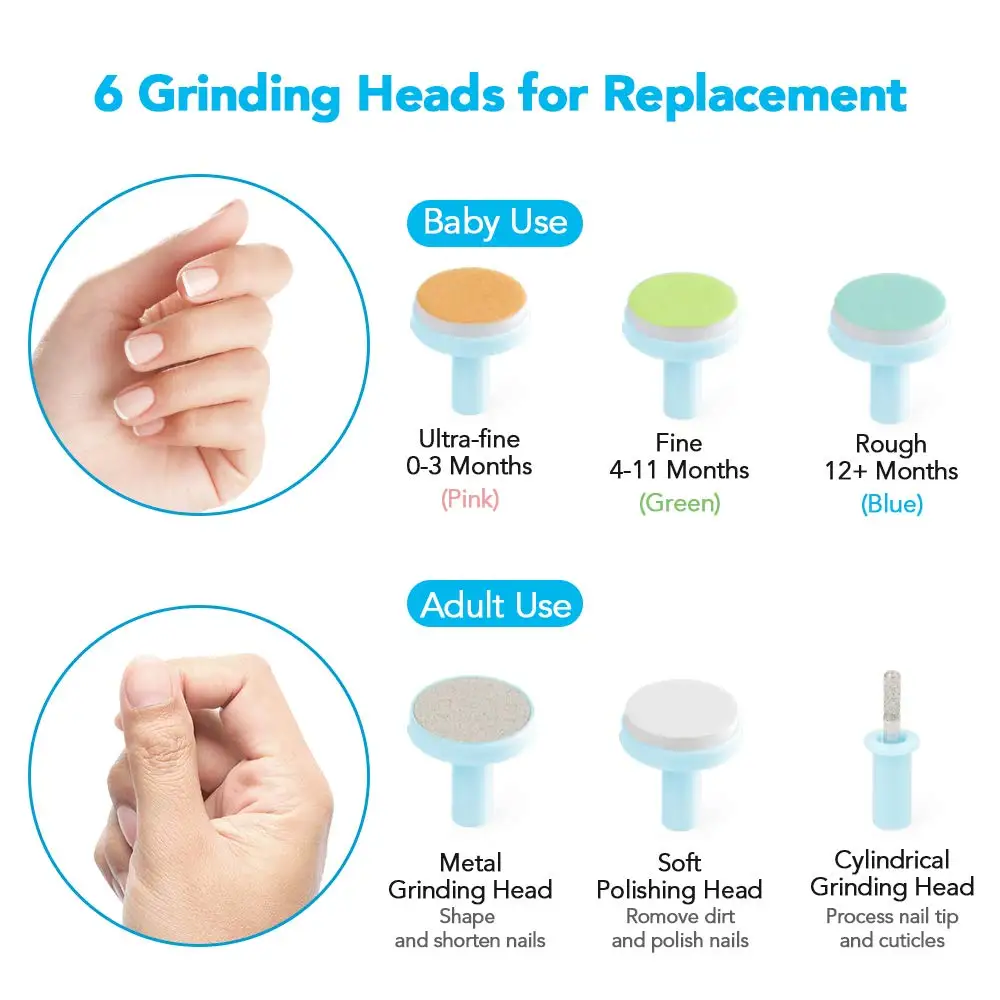 Baby Nail Trimmer Electric Safe Baby Nail File, Baby Nail Clippers with Light and  for Newborn