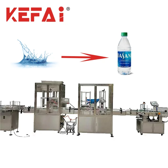 KEFAI Water Bottle Jar Automatic Filling Sealing Capping Labeling Machine