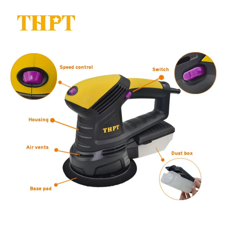450W 125mm Electric Sander Sanding Electric Sander Strong Orbital Sander Machine