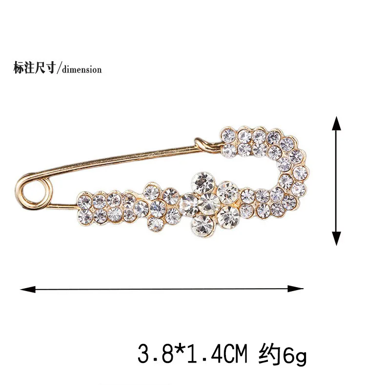 Fashion Charm Women Wedding Crystal Safety Accessories Brooch Pins for Women