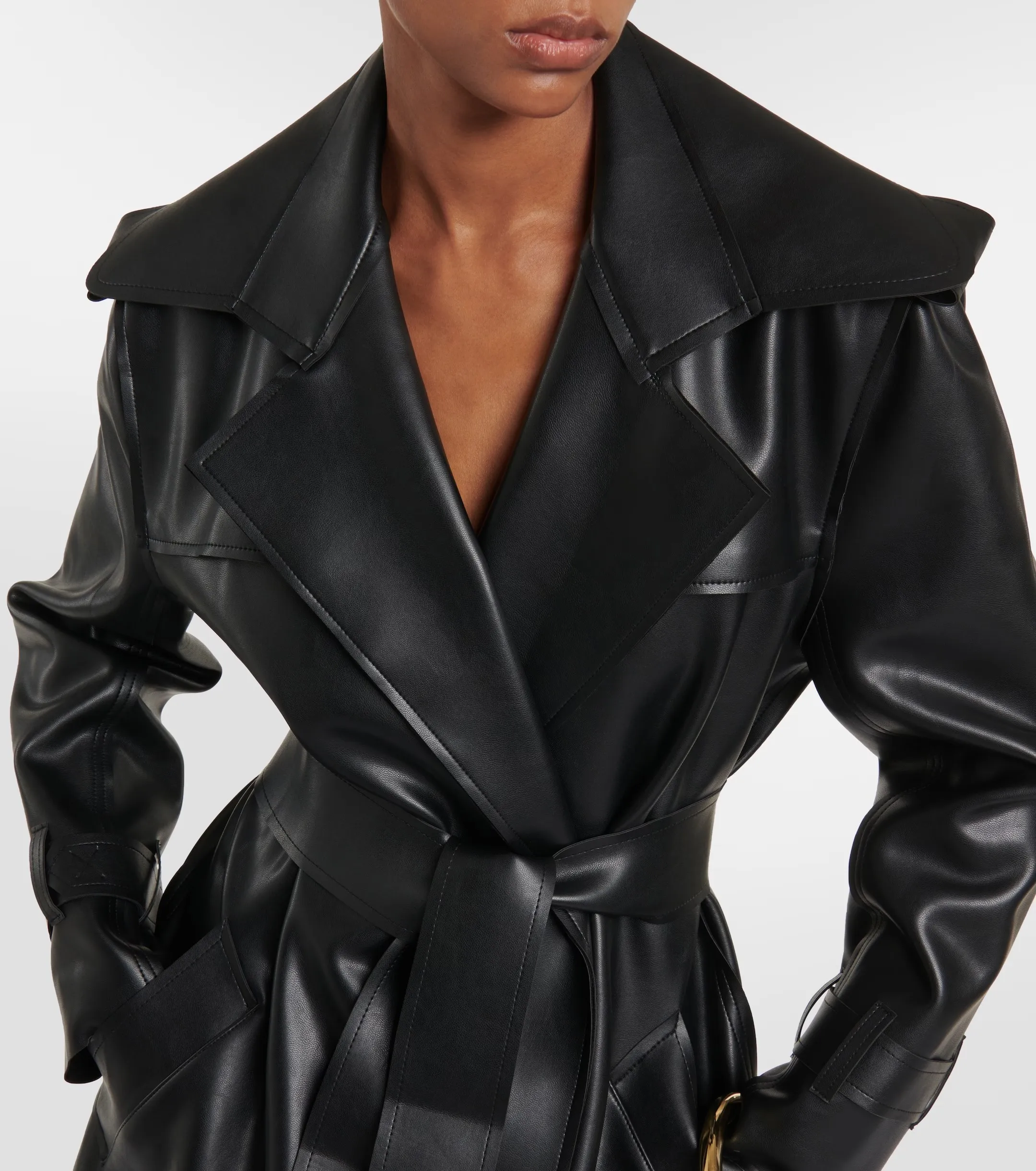 2024 Windproof Natural Sheepskin Leather Trench Coat Slim Style Belt Autumn Genuine Long Leather Coat Woman