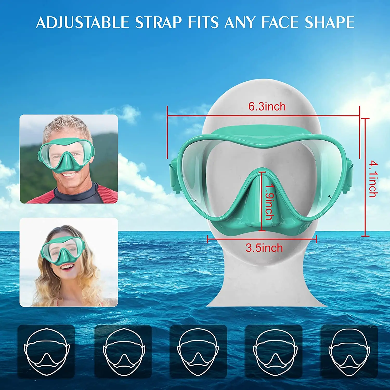 New Design Cheap Price Frameless Silicone Diving Mask Similar As Cressi