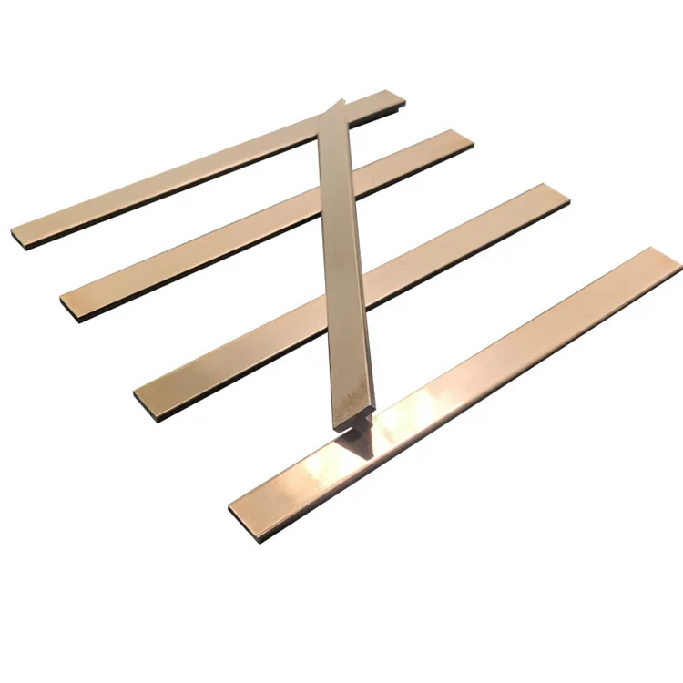 Tile Profile T Shaped Decorative Strip 304/316 Stainless Steel Tile Trim Stainless Steel Skirting For Wall Decoration