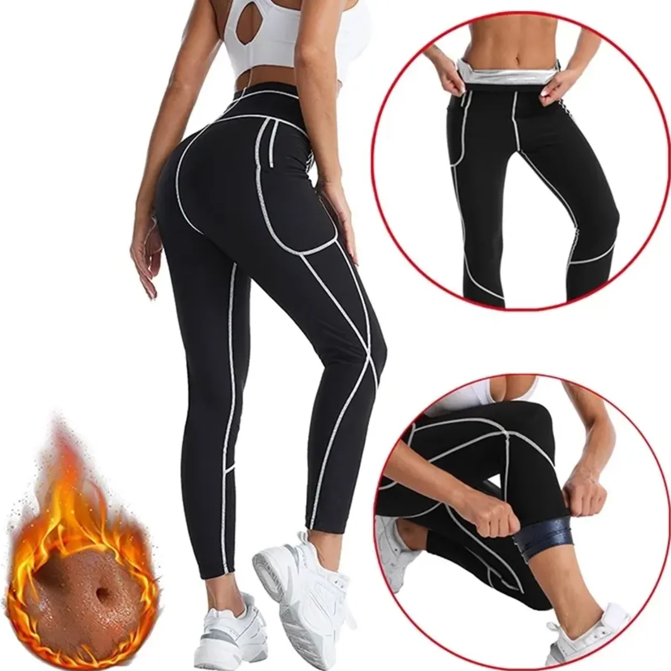 Women Waist Trainer Sauna Sweat Corset Zip Front Sauna Weight Loss Sweat Slimming Neoprene Jogging Suits Fat Burning Fast