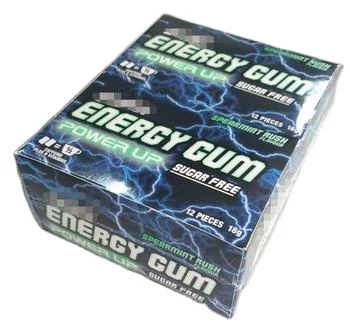Chewing gum containing caffeine and taurine energy chewing gum energy sugar free xylitol chewing gum