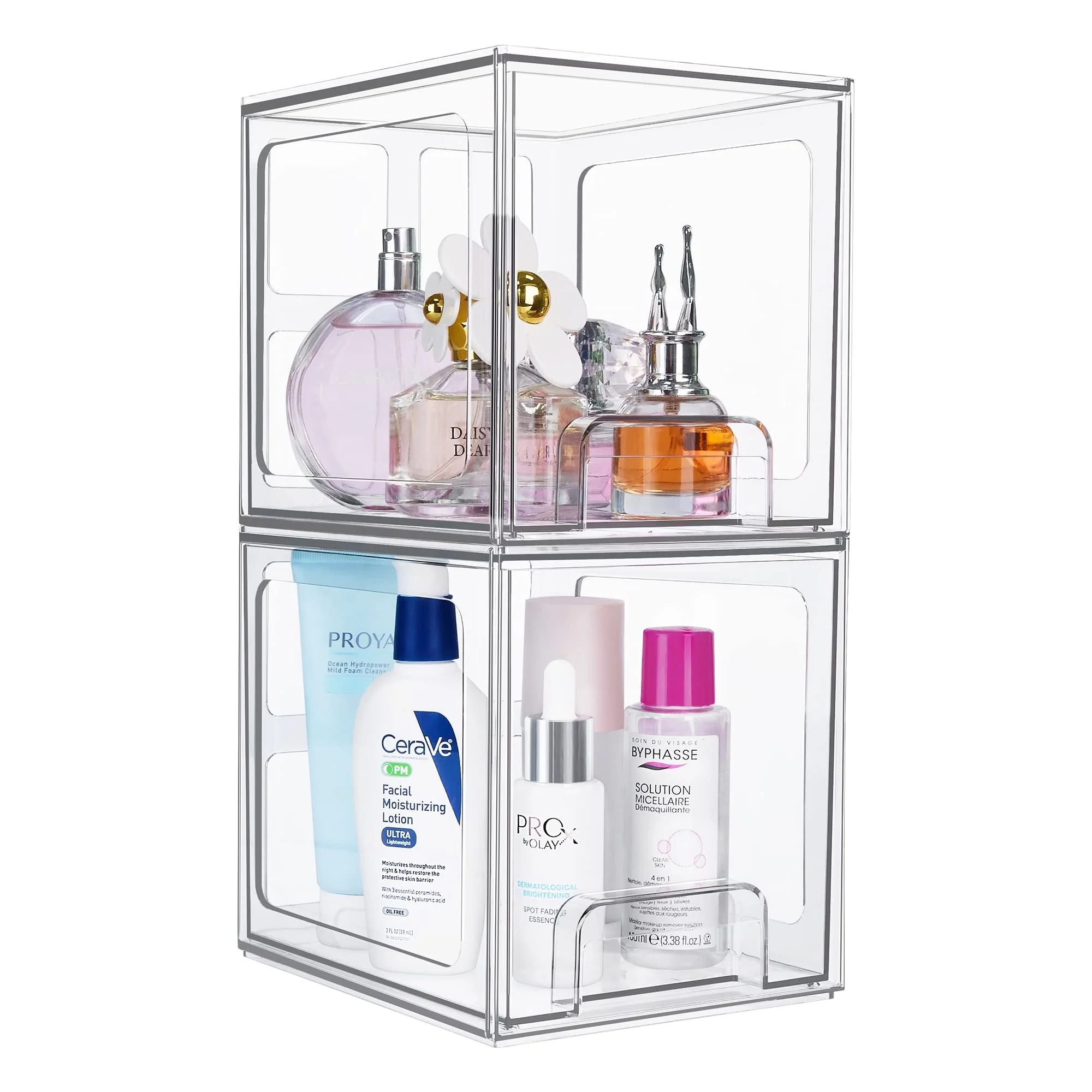 Acrylic Stackable Cosmetic Organizer Drawers Clear Plastic Storage Bins For Vanity Organization and Storage