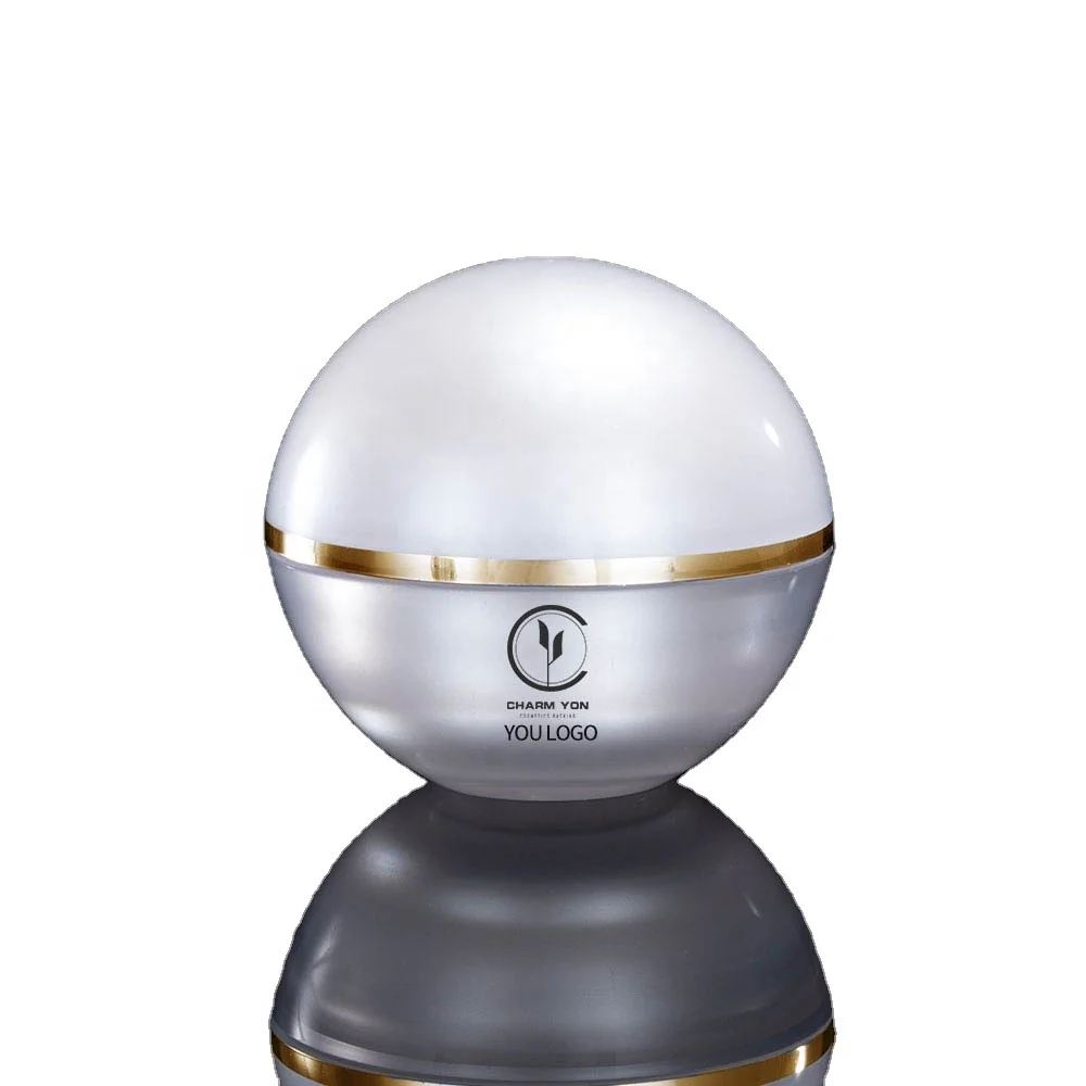 15ml 30ml 50ml Pearl White Empty Acrylic Jar Ball Shape Face Cream Jars Lip Balm Ball Container Acrylic Cream Container Jar