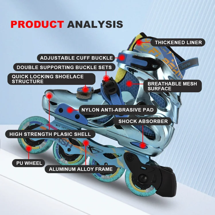 Wholesale Inline Skates Professional Slalom Freestyle Inline Speed Aggressive Roller Skating Shoes for Adults