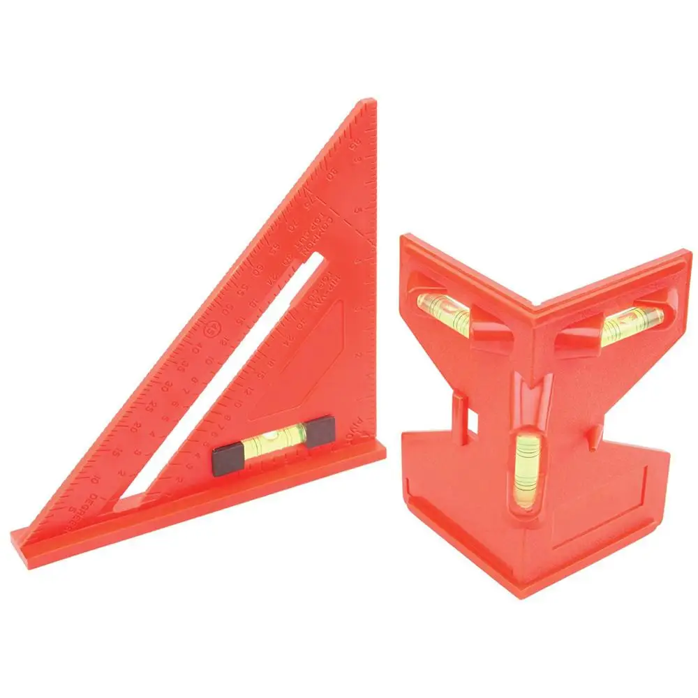 Foldable Angle Meter Plastic Magnetic Pipeline level Ruler for Wooden Construction one side hook pin fixed angle instrument